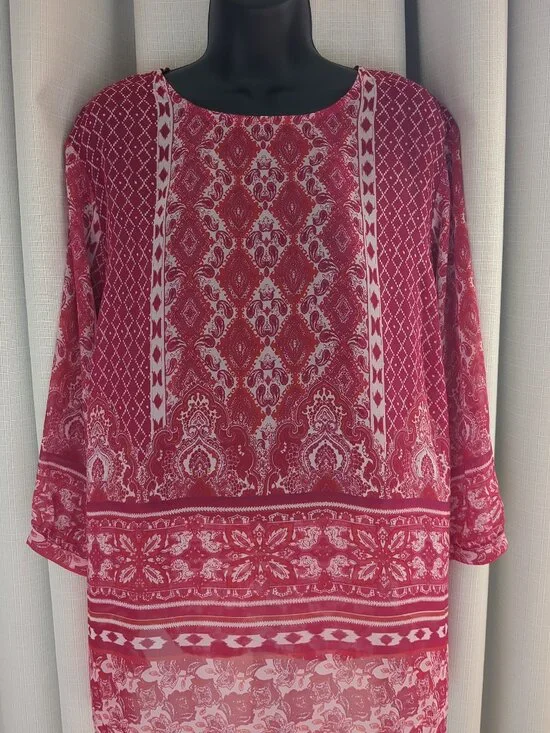 Pink / White Light Weight Top / Blouse - Picture 1 of 7